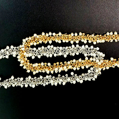 パールビーズチェーン gold/silver 長さ90cm