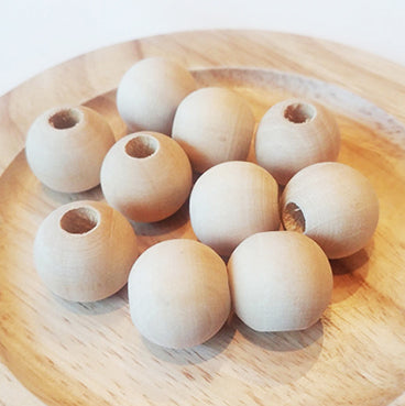 ウッドビーズ 直径20㎜ 丸型 10個セット 3色