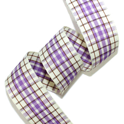 #03 light violet クラシックチェックリボン 幅15/25㎜ 長さ14M
