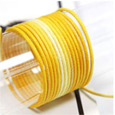#10 yellow グラデーション コットン ワックスコード 幅1/1.5/2㎜ 長さ90M