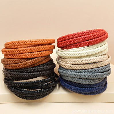 本革 編み込み平紐 9色 幅7㎜ 長さ0.9M