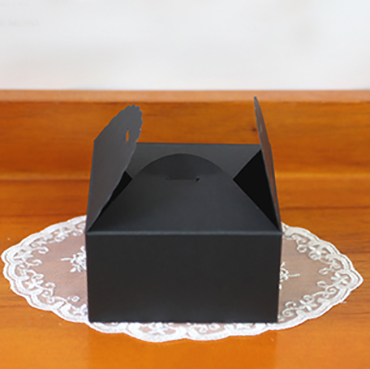リボン結び紙ケース Black 90x90x50㎜ 100個