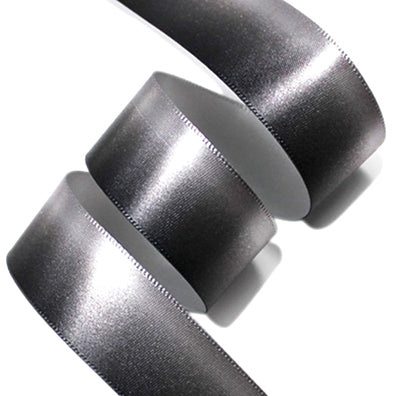 #13 gray/black ツートンサテンリボン 幅25㎜ 長さ14M