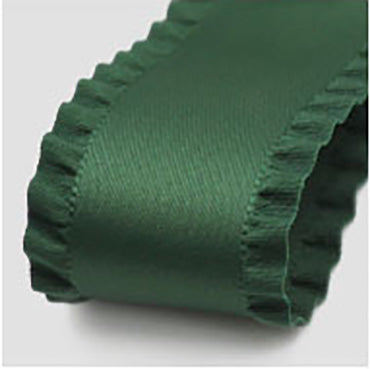 #06 Dark green 無光サテンフリル 幅25/40㎜ 長さ13M