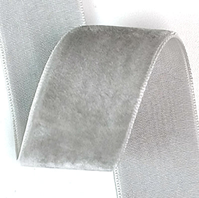 ＃09 silver ACE片面ベルベット 幅6/15/25㎜ 長さ9M