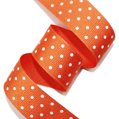 ドットプリントグログラン Orange/White 幅15㎜ 長さ22M