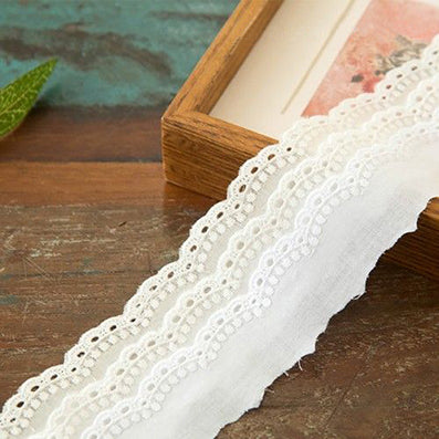 ドットライン綿レース 3色 幅35㎜ 長さ2M