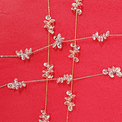 クリスタルチェーン gold/silver 長さ90cm