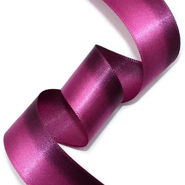 #11 wine&purple 2色グラデーション 片面有光サテン 幅15/25㎜ 長さ22M