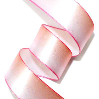 #02 light orange ツートンラインサテン 幅15/25/40㎜ 長さ36M