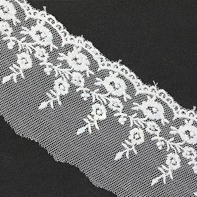TSR029 フラワーネットレース white 幅80㎜ 長さ13M