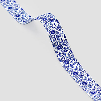 小さな青い花リボン 幅25/40㎜ 長さ4.5M