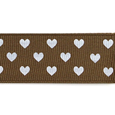 #18 light brown ハートプリントグログラン 幅15/25㎜ 長さ22M