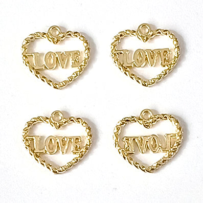 Love Heartパーツ 16x14㎜ 10/100個