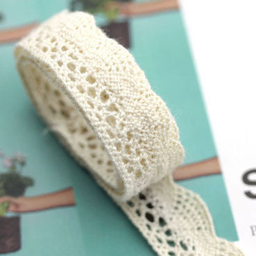 TSR015 半月ライン トーションレース ivory 幅16㎜ 長さ9M
